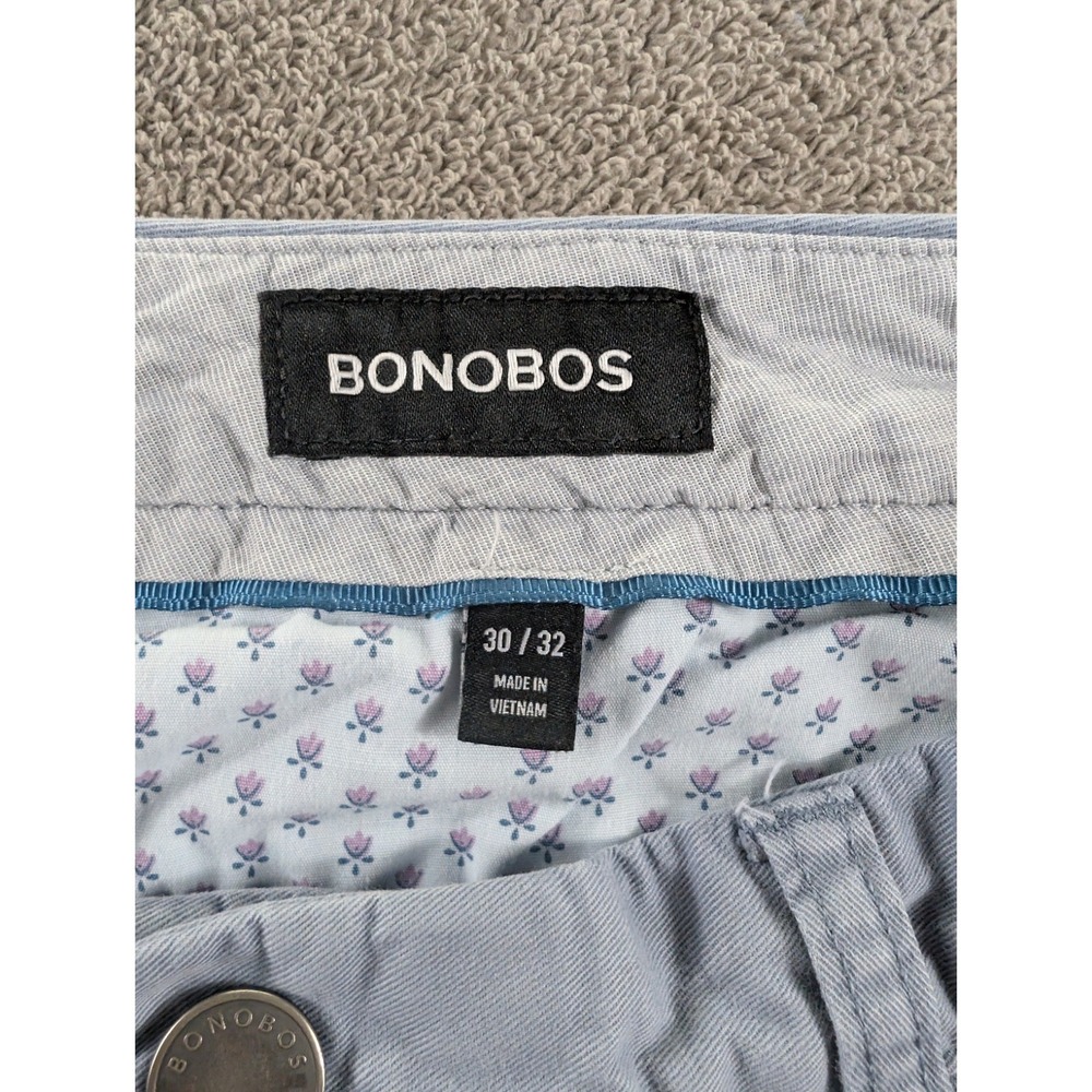 Bonobos Mens Pants Size 30/32 Blue Gray Straight Slim Fit Flat Front - Picture 7 of 15
